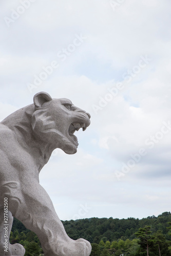 a lion-shaped sculpture in Korea