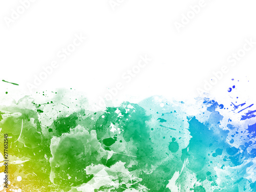 Abstract bright green, blue, yellow watercolor background for your design greeting cards and invitations 