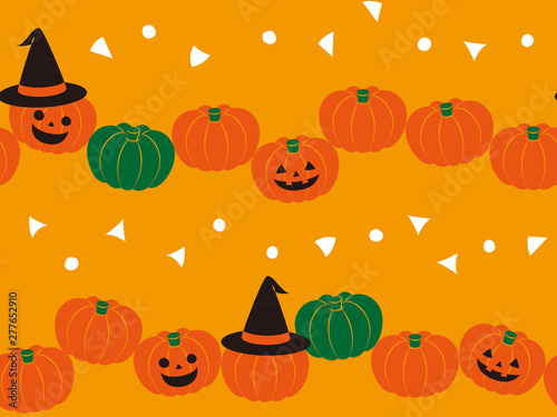 ハロウィン・カボチャのシームレスパターン