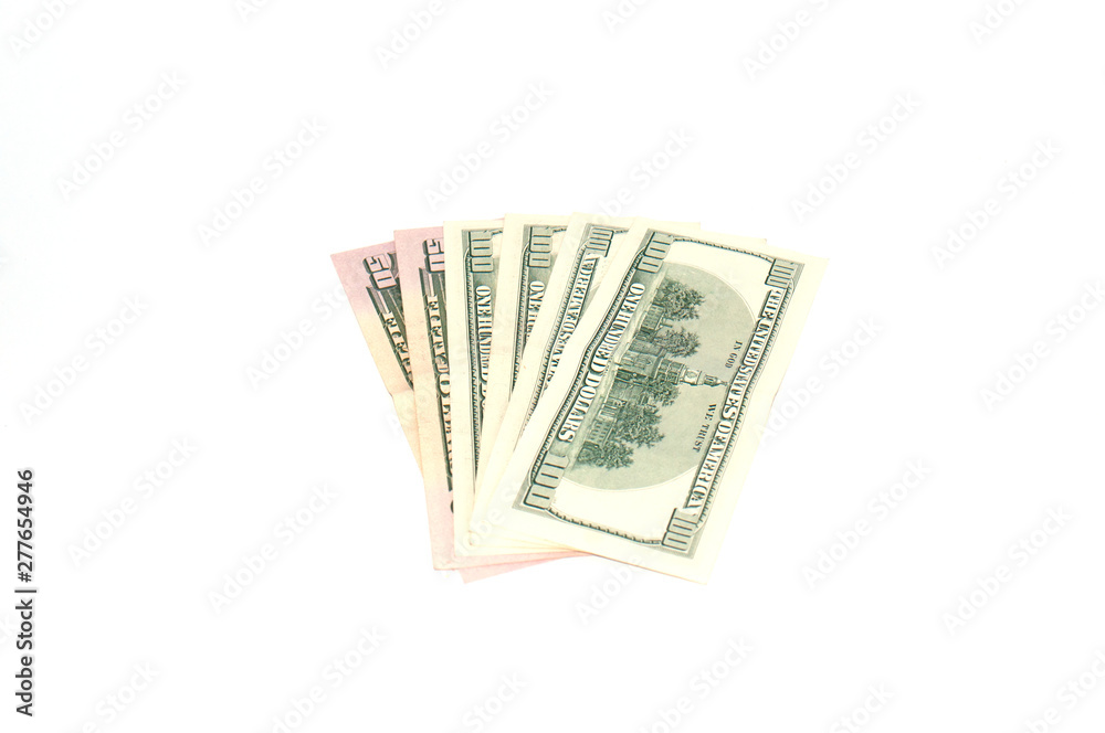 Dollars, American money on a white background, isolate Dollars, American money on a white background, isolate