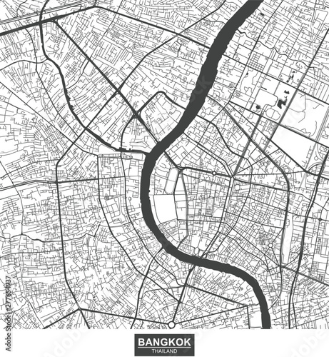 Canvas Print Bangkok city vector map , Thailand