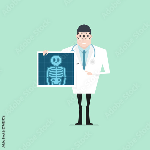 Doctor holding x-ray film. Health check up.