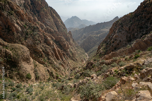 Scenic views over mountains and valleys in the Taif Region of Saudi Arabia photo