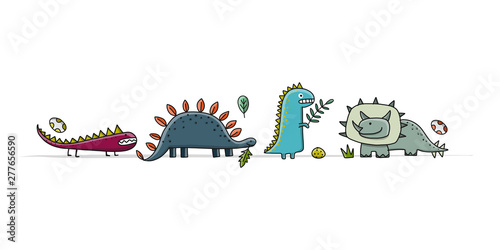 Funny dinosaurs  childish style for your design