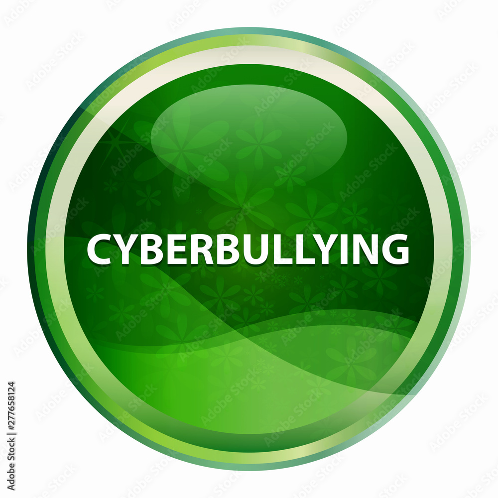 Cyberbullying Natural Green Round Button Cyberbullying Natural Green Round Button