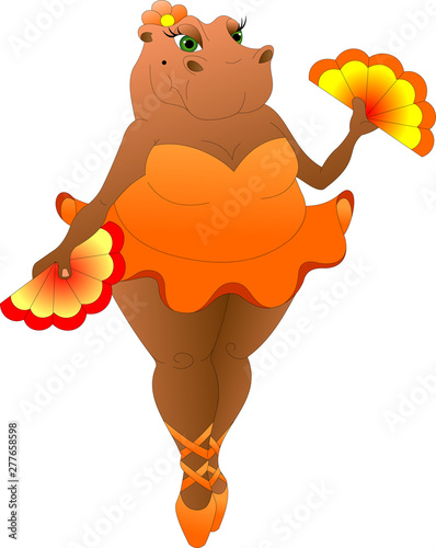 hippo in the image of a ballerina