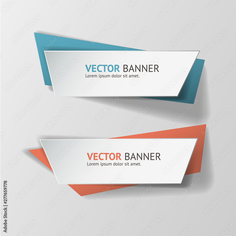 Vector infographic origami banners set. Vector infographic origami banners set.