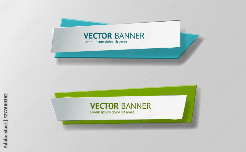 Vector infographic origami banners set.
