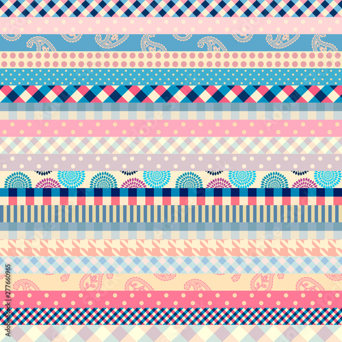 Patchwork textile pattern. Seamless quilting design background.