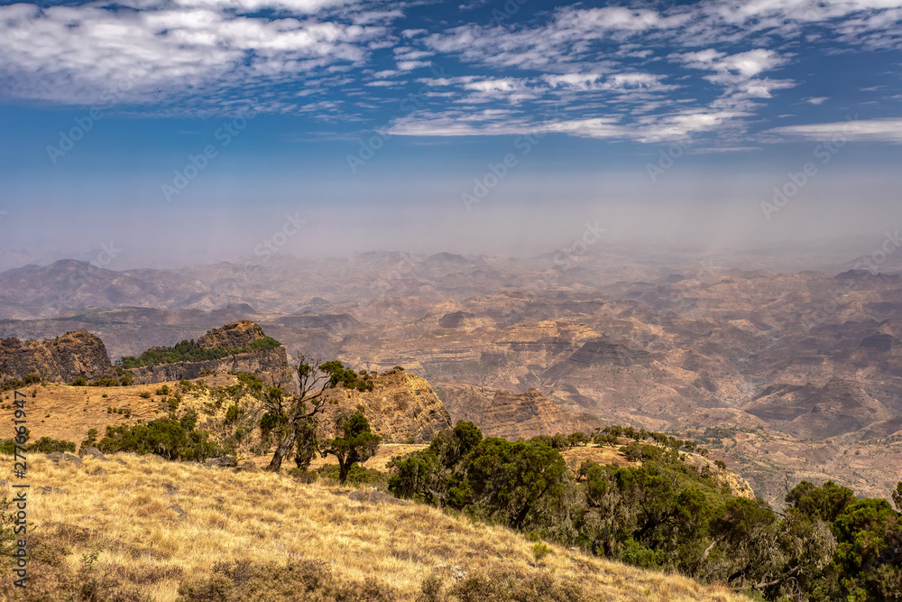 Panorama of beautiful Semien or Simien Mountains National Park landscape in Northern Ethiopia near lalibela and Gondar. Africa wilderness Panorama of beautiful Semien or Simien Mountains National Park landscape in Northern Ethiopia near lalibela and Gondar. Africa wilderness