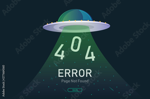 404  error page not found vector with UFO graphic  design template for website background graphic