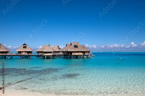 huts on water in the sea