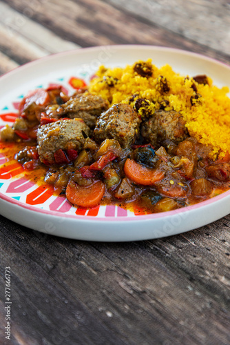 Moroccan beef kefta meatballs meatball and semolina