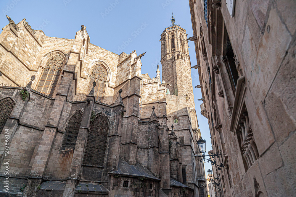 Cathedral of Barcelona, Spain. Gothic quarter.