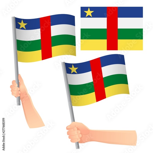 Central African Republic flag in hand set