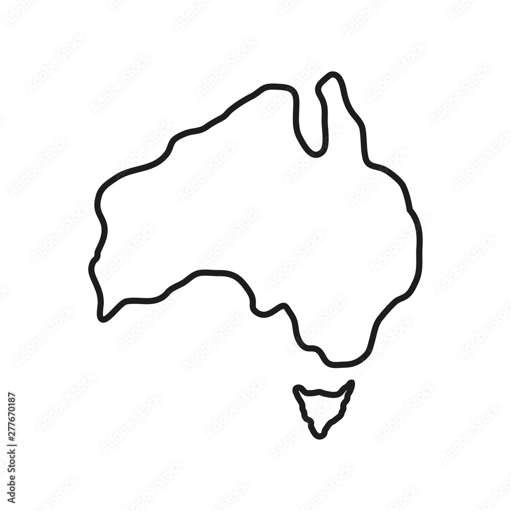 Fototapeta Territory of Australia on white background. Vector illustration