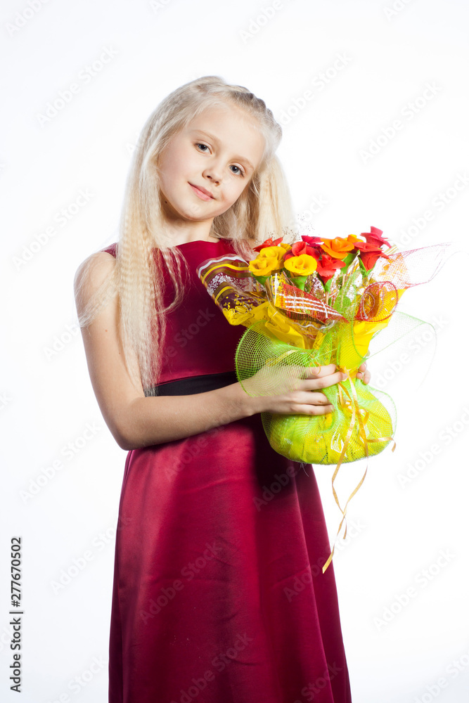 Beautiful girl with bouquet
