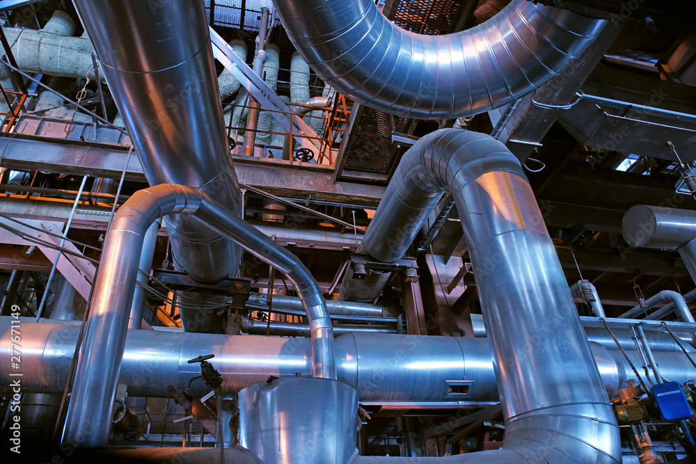 Industrial Steel pipelines, valves, cables and walkways Industrial Steel pipelines, valves, cables and walkways