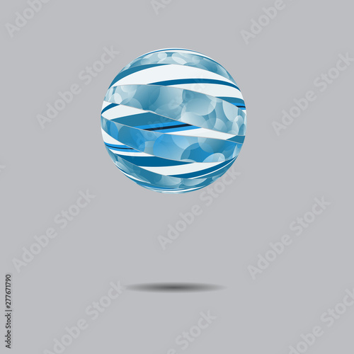 Rolled sphere blue silver white