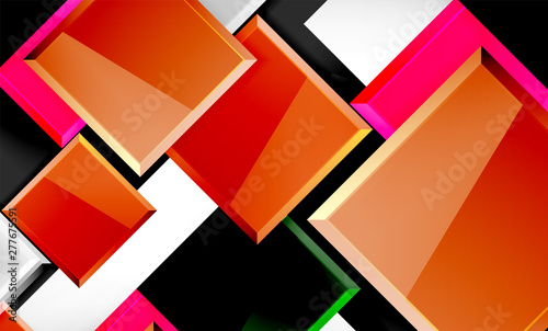 Free Download Bright colorful square shape blocks geometrical background - GFXLoad