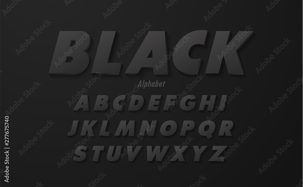 Set of Elegant Black alphabet uppercase font. Typography classic style black font set for logo, Poster, Invitation. Vector illustrator