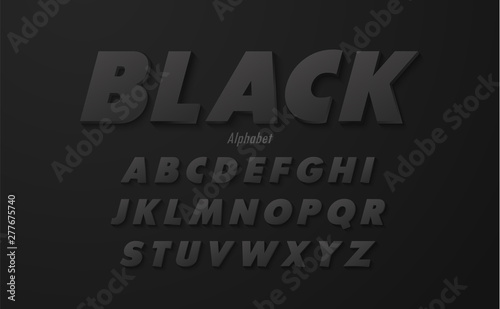 Set of Elegant Black alphabet uppercase font. Typography classic style black font set for logo, Poster, Invitation. Vector illustrator
