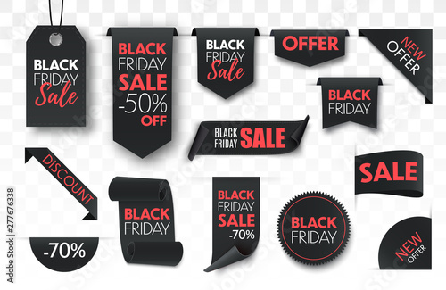 Black friday sale ribbon banners