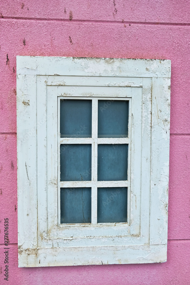 old window, door and wall made by wood