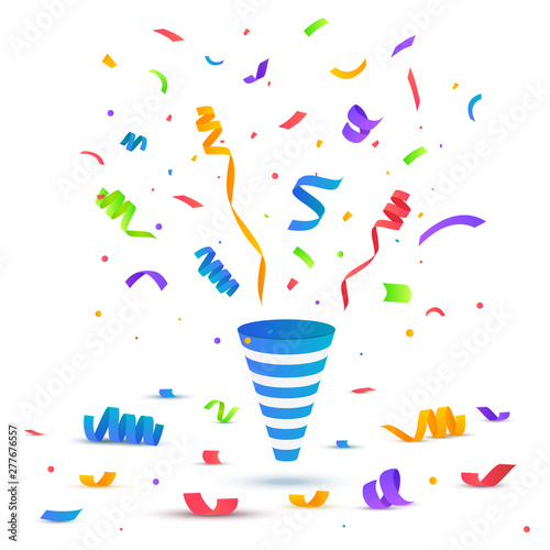 Vector confetti. Party popper