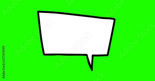 Animation of hand drawn comic style speech bubble with explosion