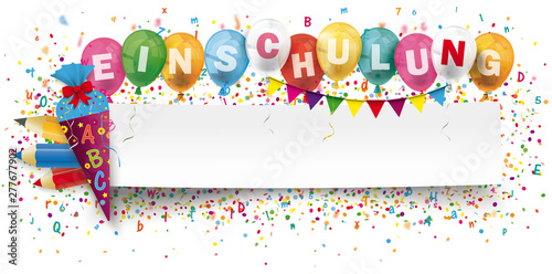 Einschulung Banner Zettel