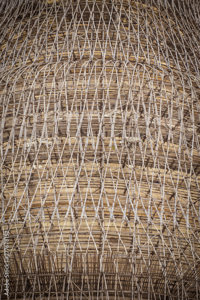 Fototapeta premium bamboo scaffolding around a temple