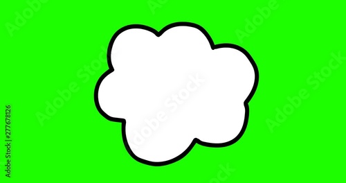 Animation of hand drawn comic style speech bubble with explosion