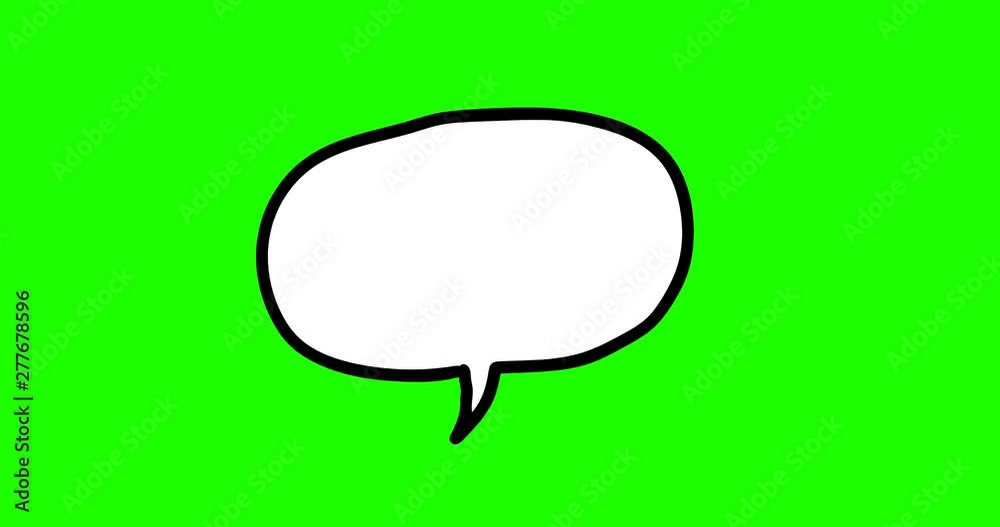 Animation of hand drawn comic style speech bubble with explosion