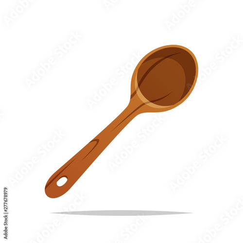 Wooden spoon vector isolated illustration