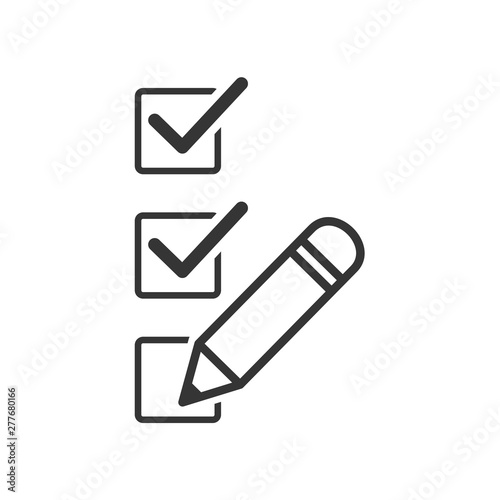 Survey icon template black color editable. Survey symbol vector sign isolated on white background. Simple pictogram for graphic and web design