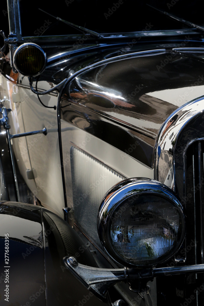 Vintage shiny, luxury, black car