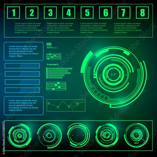 Futuristic green virtual graphic touch user interface