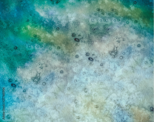 Abstract watercolor background of blue-green color. design concept .Turquoise Paper Texture