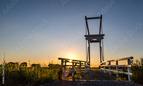 Canvas Print Sunset in the Dutch polder