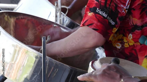 Close up of Steel drums being played