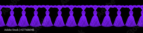 Tassel pattern. Fringe border. Crochet. Sewing. Trendy fashion design. Sketch. Clothes decoration. Ethnic. Folk. Vintage. Boho style.