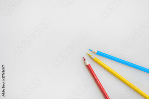 Three nice pencils on gray background