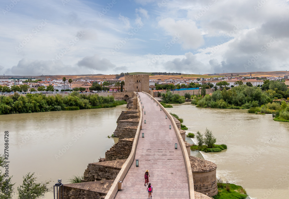 Obraz premium Roman Bridge with Callahora Tower (Torre de la Calahorra) in Cordoba, Andalusia, Spain