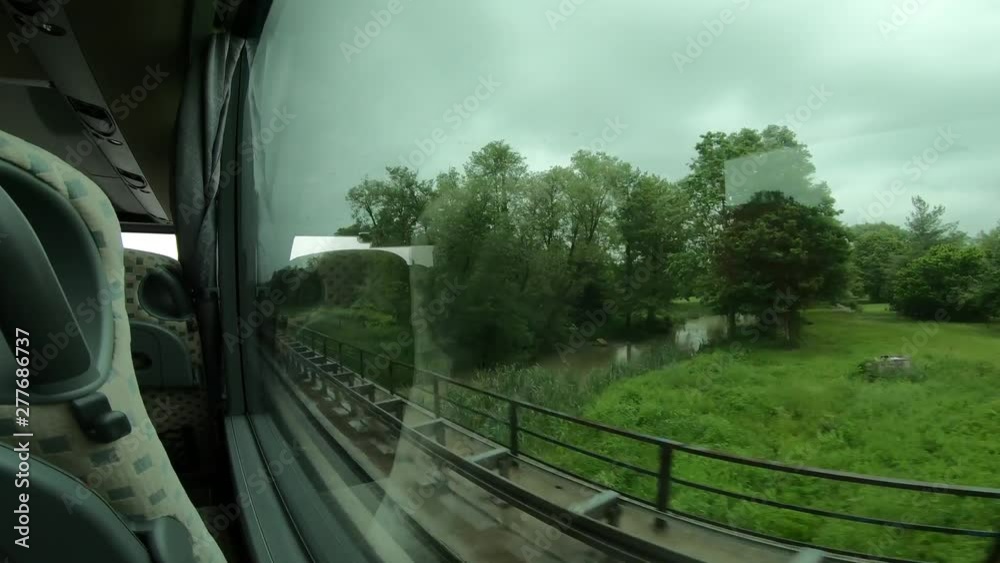 Bus Ride On A Highway In Croatia On A Cloudy Day Bus Ride On A Highway In Croatia On A Cloudy Day