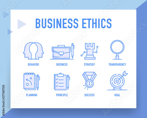 BUSINESS ETHICS LINE ICON SET