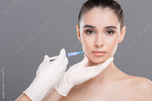 Injections of beauty under skin. Facial Rejuvenation concept