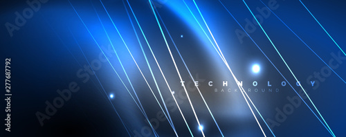 Color light with lines, outer space background, bright rays