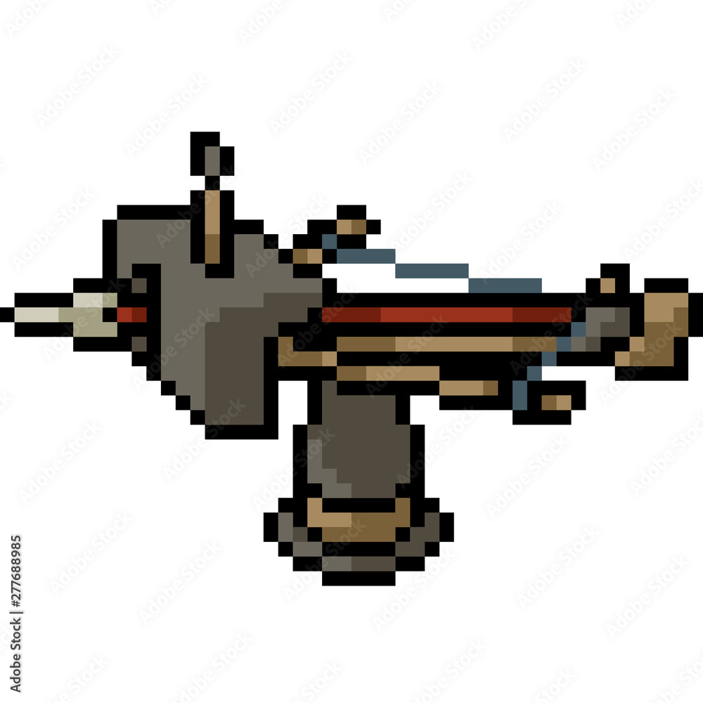 Obraz premium vector pixel art ballista
