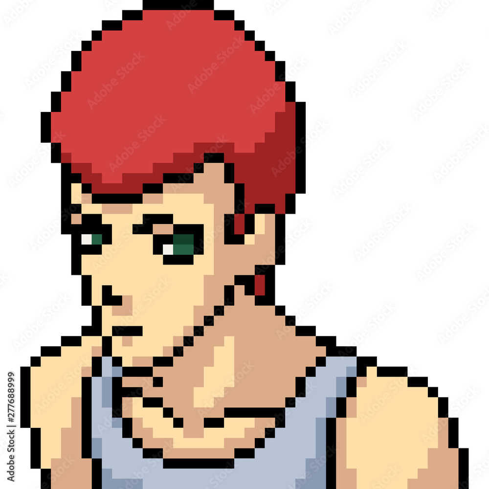 vector pixel art cool man